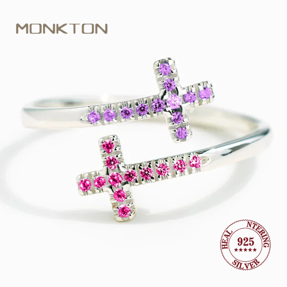 Monkton, 100% стерлинговое серебро 925 пробы, кольца с двойным крестом для женщин, розовые, фиолетовые, с цирконием, обручальные кольца для вечеринок, ювелирные изделия
Monkton, 100% стерлинговое серебро 925 пробы, кольца с двойным крестом для женщин, розовые, фиолетовые, с цирконием, обручальные кольца для вечеринок, ювелирные изделия