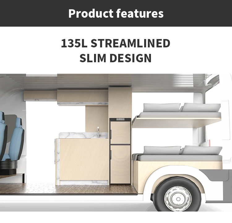 135L DC 12V RV Camping Fridge Compact Outdoor Travel Refrigerator Essential Camper Accessory for Electrical Systems