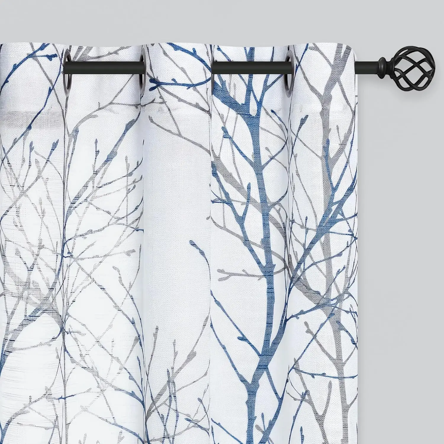 Linen Semi Sheer Curtains for Bedroom, Blue White Curtains 84 Inches Long for Living Room, Grey Tree Branch Patterned Cu
Linen Semi Sheer Curtains for Bedroom, Blue White Curtains 84 Inches Long for Living Room, Grey Tree Branch Patterned Cu