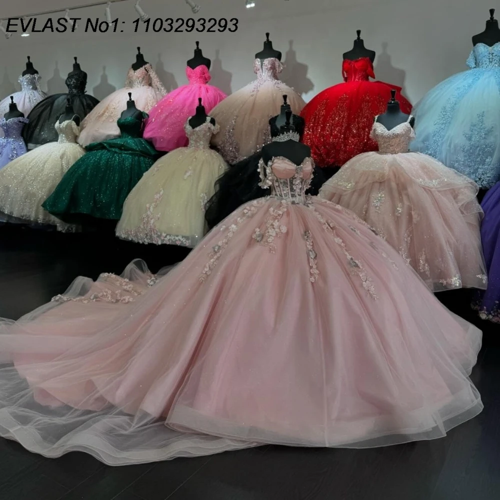 EVLAST блестящее розовое бальное платье Quinceanera по индивидуальному заказу, кружевное платье с цветочной аппликацией, корсет с бисером, Sweet 16, Vestidos De 15 Anos E1Q871
EVLAST блестящее розовое бальное платье Quinceanera по индивидуальному заказу, кружевное платье с цветочной аппликацией, корсет с бисером, Sweet 16, Vestidos De 15 Anos E1Q871