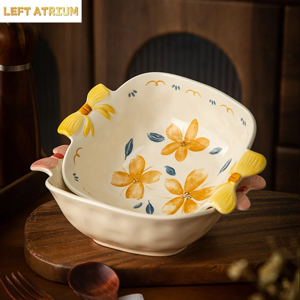 Chic Under-glaze Under-glaze Ceramic Plate with Double Handles Air Fryer Microwave Oven Safe Multi-use Plates Kitchen Dinnerware
Chic Under-glaze Under-glaze Ceramic Plate with Double Handles Air Fryer Microwave Oven Safe Multi-use Plates Kitchen Dinnerware