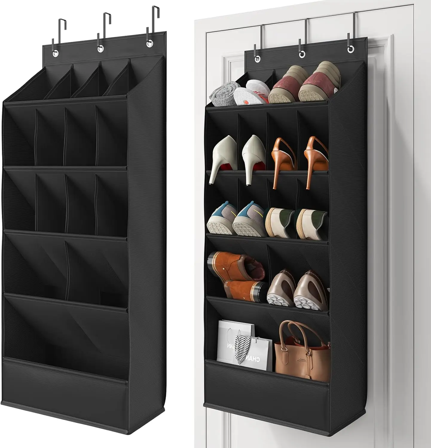 18 Pairs Over the Door Shoe Organizer, Shoe Rack for Closet Door with Large Breathable Pockets
18 Pairs Over the Door Shoe Organizer, Shoe Rack for Closet Door with Large Breathable Pockets