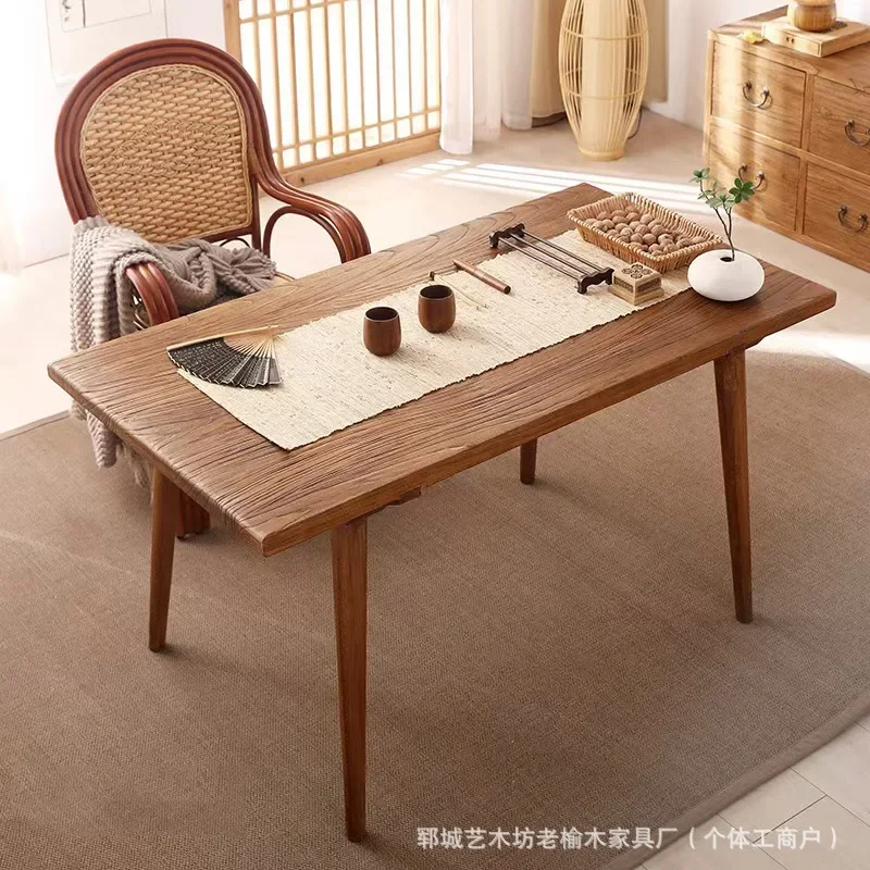 Chinese natural texture old elm tea table weathered old door panel old guest table zen retro
Chinese natural texture old elm tea table weathered old door panel old guest table zen retro