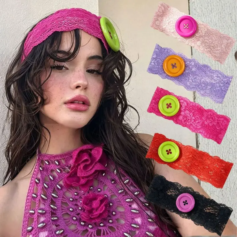 Super Large Button Lace Headband Dopamine Colors Hairband Y2K Hollowed Out Lace Wide Turban Hair Accessories For Women Girls
Super Large Button Lace Headband Dopamine Colors Hairband Y2K Hollowed Out Lace Wide Turban Hair Accessories For Women Girls