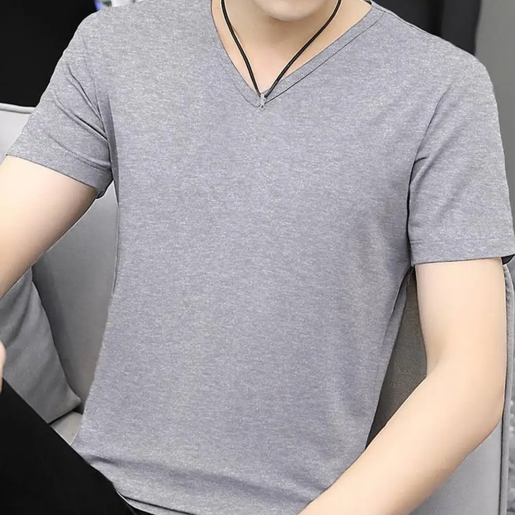 Summer Men's T-shirt V-neck Ice Silk Solid Color Casual Style Short-sleeved Slim-fit Pullover Daily Wear Blazer
Summer Men's T-shirt V-neck Ice Silk Solid Color Casual Style Short-sleeved Slim-fit Pullover Daily Wear Blazer