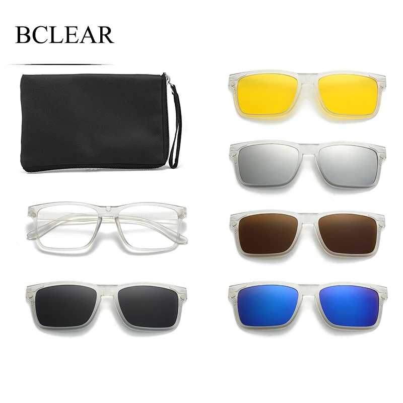 BCLEAR Fashion Unisex TR90 Optical Frame with 5 Sun Lenses Clip on Polarized Sunglass Night Vision Magnetic Spectacle Frames New
BCLEAR Fashion Unisex TR90 Optical Frame with 5 Sun Lenses Clip on Polarized Sunglass Night Vision Magnetic Spectacle Frames New