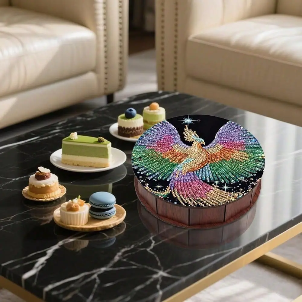 ShippingPhoenix Diamond Painting Storage Box, Round Wooden DIY 5D Crystal Diamond Art Desktop Ornament Organizer, Handmade Jewe
ShippingPhoenix Diamond Painting Storage Box, Round Wooden DIY 5D Crystal Diamond Art Desktop Ornament Organizer, Handmade Jewe
