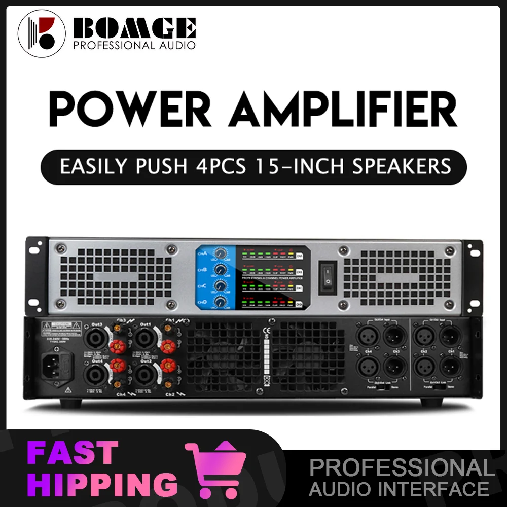 Professional digital power amplifier 4 channel audio speaker Digital Sound Power Amplifier 2400W Audio Subwoofer for stage
Professional digital power amplifier 4 channel audio speaker Digital Sound Power Amplifier 2400W Audio Subwoofer for stage