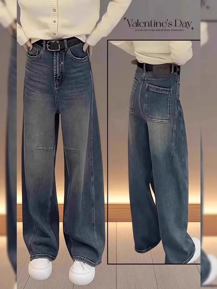 Свободные широкие джинсы, женские осенние новые брюки большого размера Fat MM Pear ape, прямые свободные широкие брюки небольшого размера
Свободные широкие джинсы, женские осенние новые брюки большого размера Fat MM Pear ape, прямые свободные широкие брюки небольшого размера