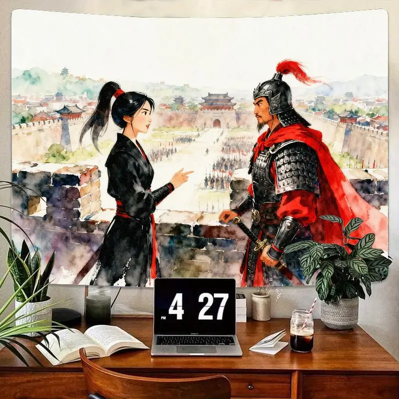 1PC Epic Chinese Warrior & Lady Tapestry, Watercolor Ancient City Wall Art, Wuxia Style Historical Home Decor Gift
1PC Epic Chinese Warrior & Lady Tapestry, Watercolor Ancient City Wall Art, Wuxia Style Historical Home Decor Gift