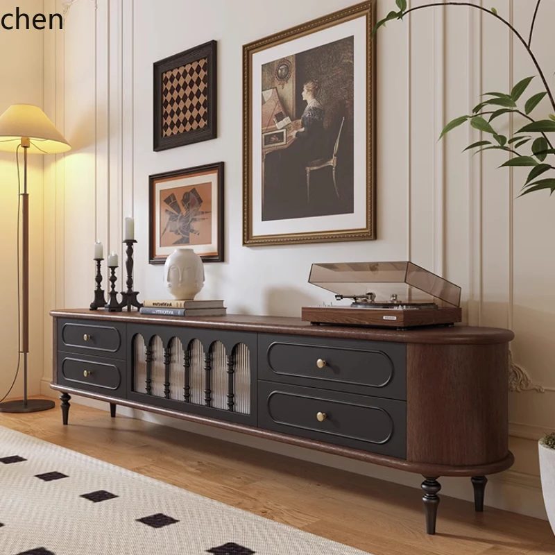 ZML TV Cabinet Living Room Solid Wood Minimalist TV Cabinet Walnut Retro Coffee Table Combination Cabinet
ZML TV Cabinet Living Room Solid Wood Minimalist TV Cabinet Walnut Retro Coffee Table Combination Cabinet