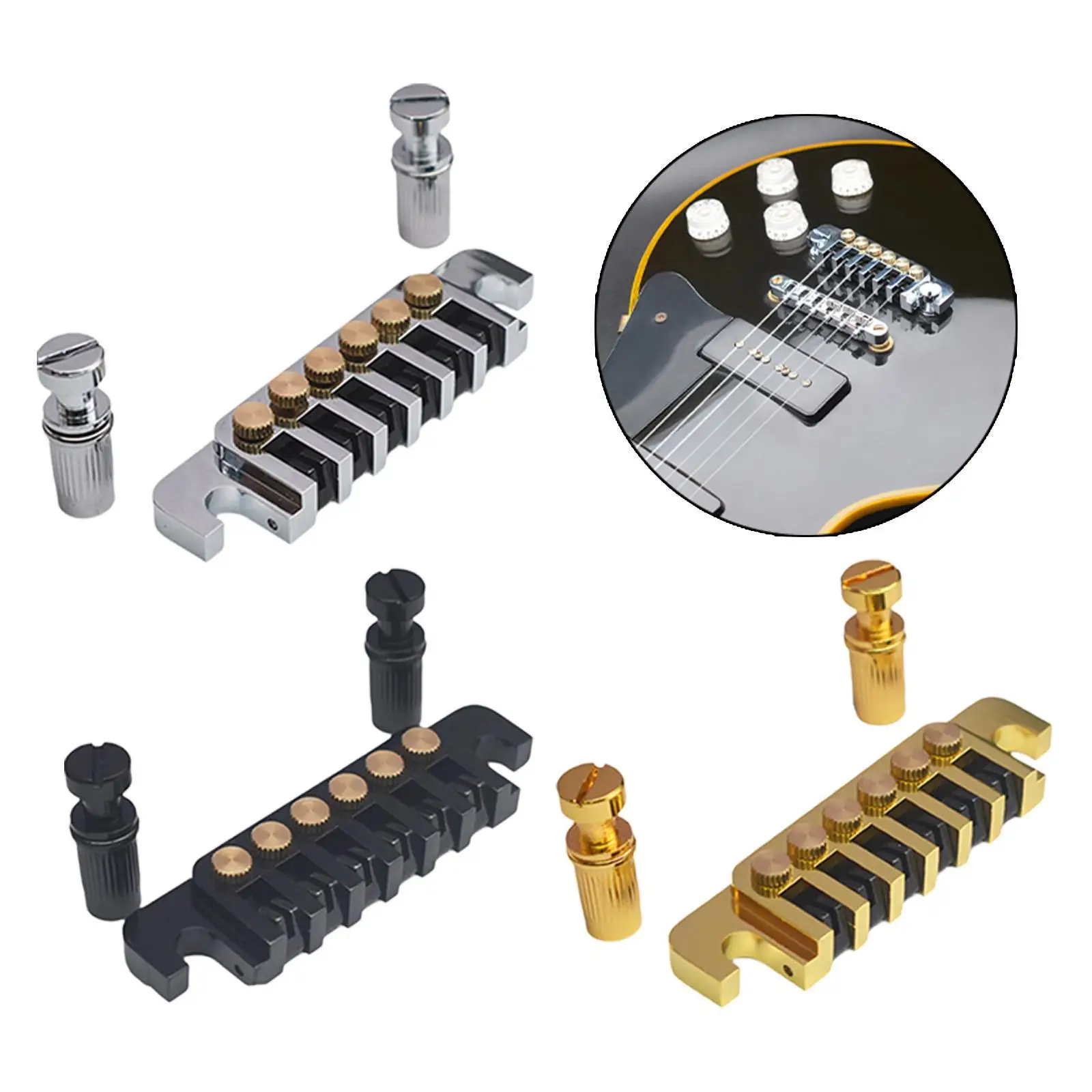 Electric Guitar Bridge for Electric Guitar Accs for GB LP Gear Replacement Heavy Duty Replacement Parts Guitar Bridge Tailpiece
Electric Guitar Bridge for Electric Guitar Accs for GB LP Gear Replacement Heavy Duty Replacement Parts Guitar Bridge Tailpiece