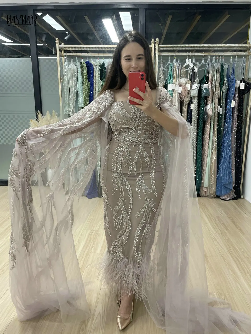 MYMB Sexy Champagne Strapless Midi Ladies Evening Party Dresses Arabic Luxury Beaded Mermaid Wedding Guest Gown with Side Train
MYMB Sexy Champagne Strapless Midi Ladies Evening Party Dresses Arabic Luxury Beaded Mermaid Wedding Guest Gown with Side Train