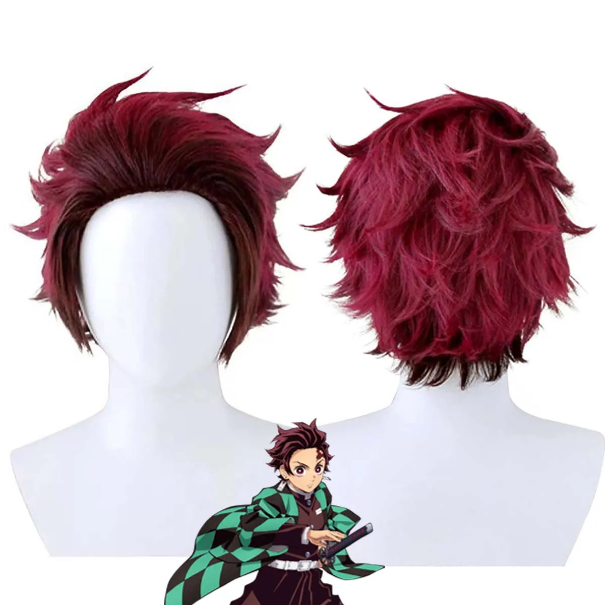 MEN Halloween Demon Slayer Kamado Tanjirou Cosplay Wig 
MEN Halloween Demon Slayer Kamado Tanjirou Cosplay Wig