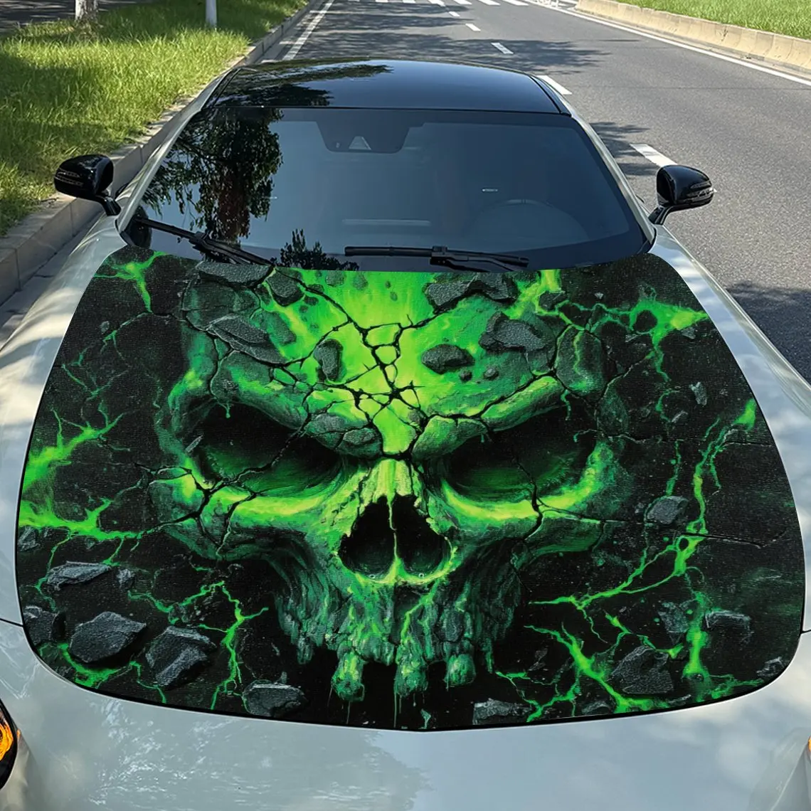 Dark Green Skull Fission Frenzy Car Vinyl Wrap, PVC Material Waterproof Car Hood Sticker, Self-Adhesive Scratch-Resistant Stick
Dark Green Skull Fission Frenzy Car Vinyl Wrap, PVC Material Waterproof Car Hood Sticker, Self-Adhesive Scratch-Resistant Stick