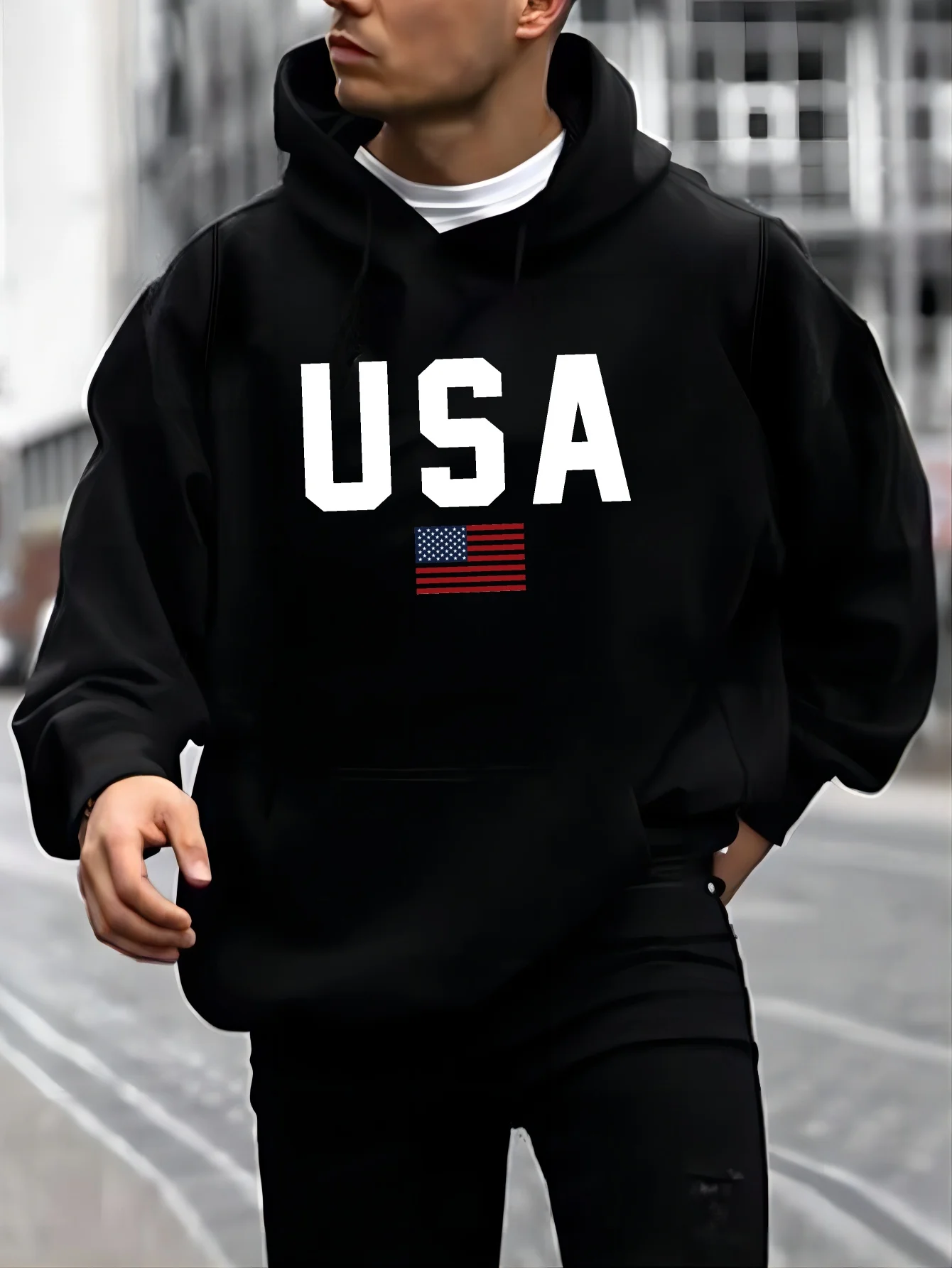 Street Style Hoodie Sweatshirt with American Flag Pattern for Men, Long Sleeve Casual Pullover
Street Style Hoodie Sweatshirt with American Flag Pattern for Men, Long Sleeve Casual Pullover
