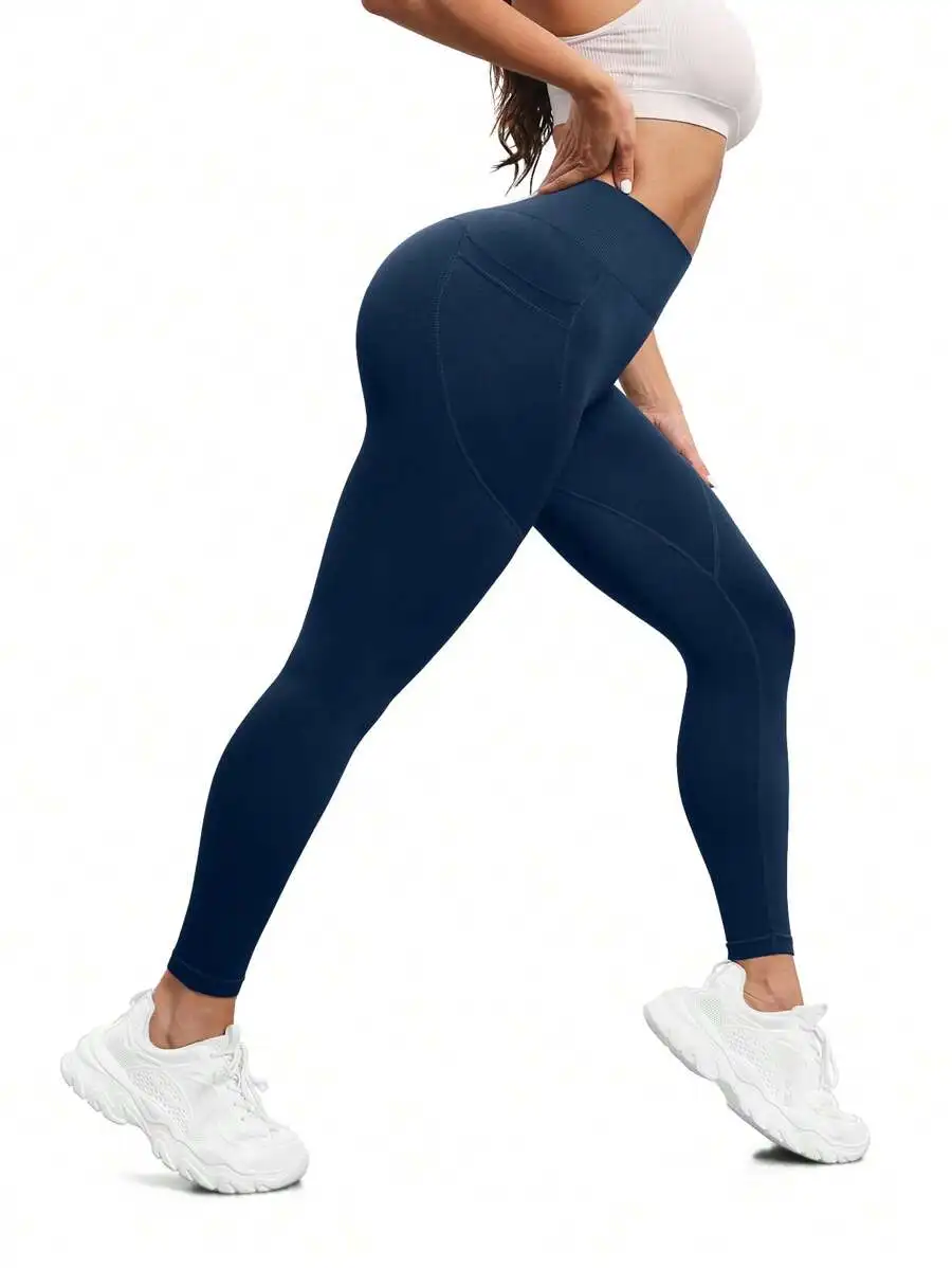 Women High Waist Seamless Elastic Workout Leggings With Pockets Yoga Pants
Women High Waist Seamless Elastic Workout Leggings With Pockets Yoga Pants