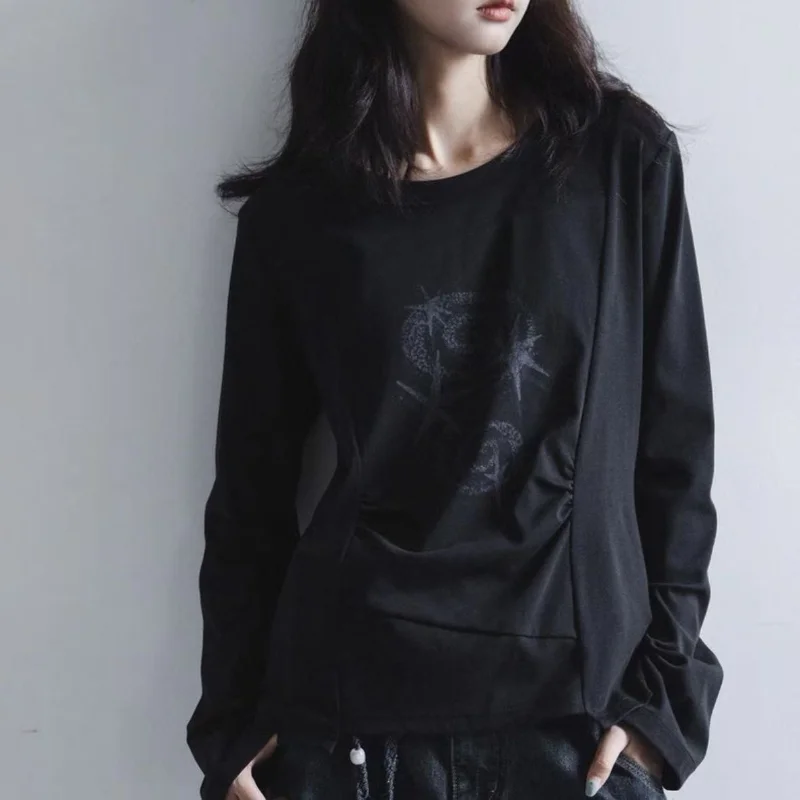 Черные футболки с длинными рукавами и принтом Harajuku, женские осенние универсальные топы с круглым вырезом на талии, винтажные футболки в стиле панк Y2k в стиле гранж
Черные футболки с длинными рукавами и принтом Harajuku, женские осенние универсальные топы с круглым вырезом на талии, винтажные футболки в стиле панк Y2k в стиле гранж