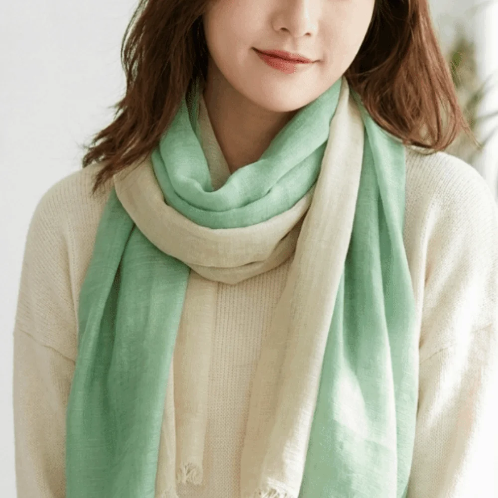 Color Matching Thin Fabric Cotton Scarf Simple Elegant Long Shawl Soft Texture Lightweight Two-Color Scarf Women
Color Matching Thin Fabric Cotton Scarf Simple Elegant Long Shawl Soft Texture Lightweight Two-Color Scarf Women