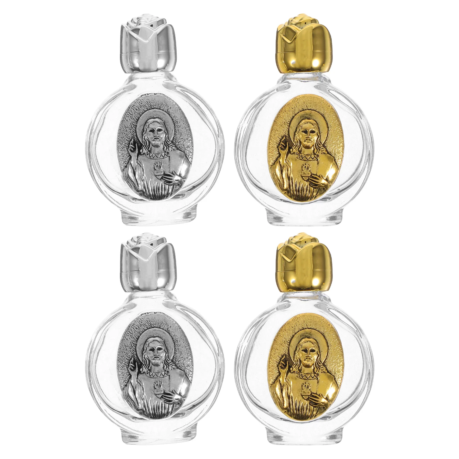 4pcs Holy Water Bottle Rose Crystal Glass Alloy Embossed Portable Religious Travel Blessing Use Crystals Water Bottle Flower
4pcs Holy Water Bottle Rose Crystal Glass Alloy Embossed Portable Religious Travel Blessing Use Crystals Water Bottle Flower