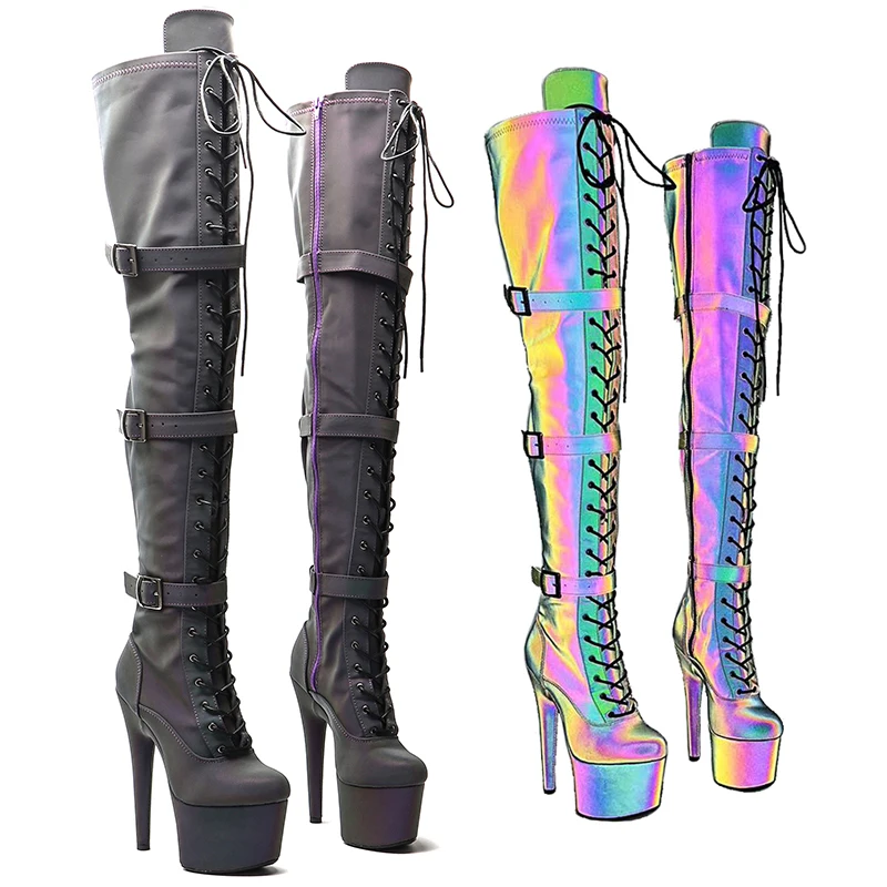 Leecabe 17CM/7inches Pole dancing shoes Chunky Platform High Boots Party Shoes thigh high boots womens boots 5B
Leecabe 17CM/7inches Pole dancing shoes Chunky Platform High Boots Party Shoes thigh high boots womens boots 5B