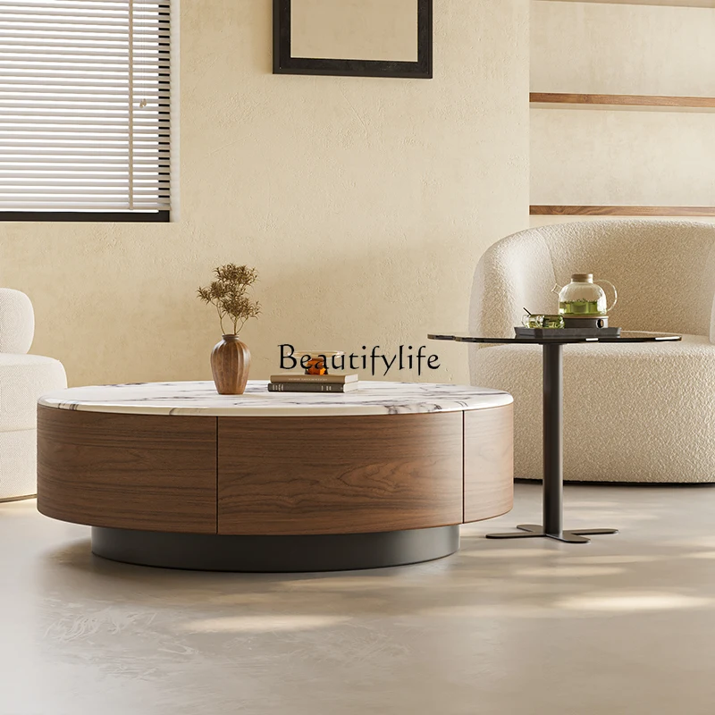 Walnut coffee table Round living room Ancient style Modern simple light luxury Solid wood tea table Premium sense
Walnut coffee table Round living room Ancient style Modern simple light luxury Solid wood tea table Premium sense