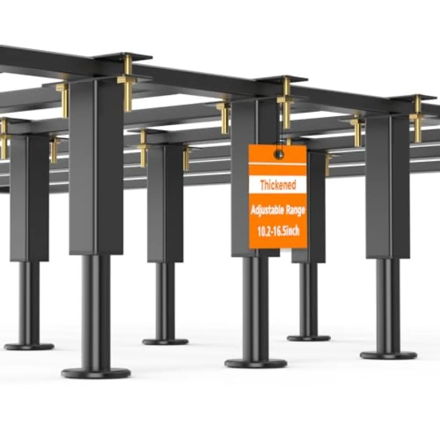 Bed Support Legs, 6PCS Replacement Adjustable Bed Risers, 10.2-16.5 in Heavy Duty Metal Furniture Feet with Non-Slip Rubber Bas
Bed Support Legs, 6PCS Replacement Adjustable Bed Risers, 10.2-16.5 in Heavy Duty Metal Furniture Feet with Non-Slip Rubber Bas