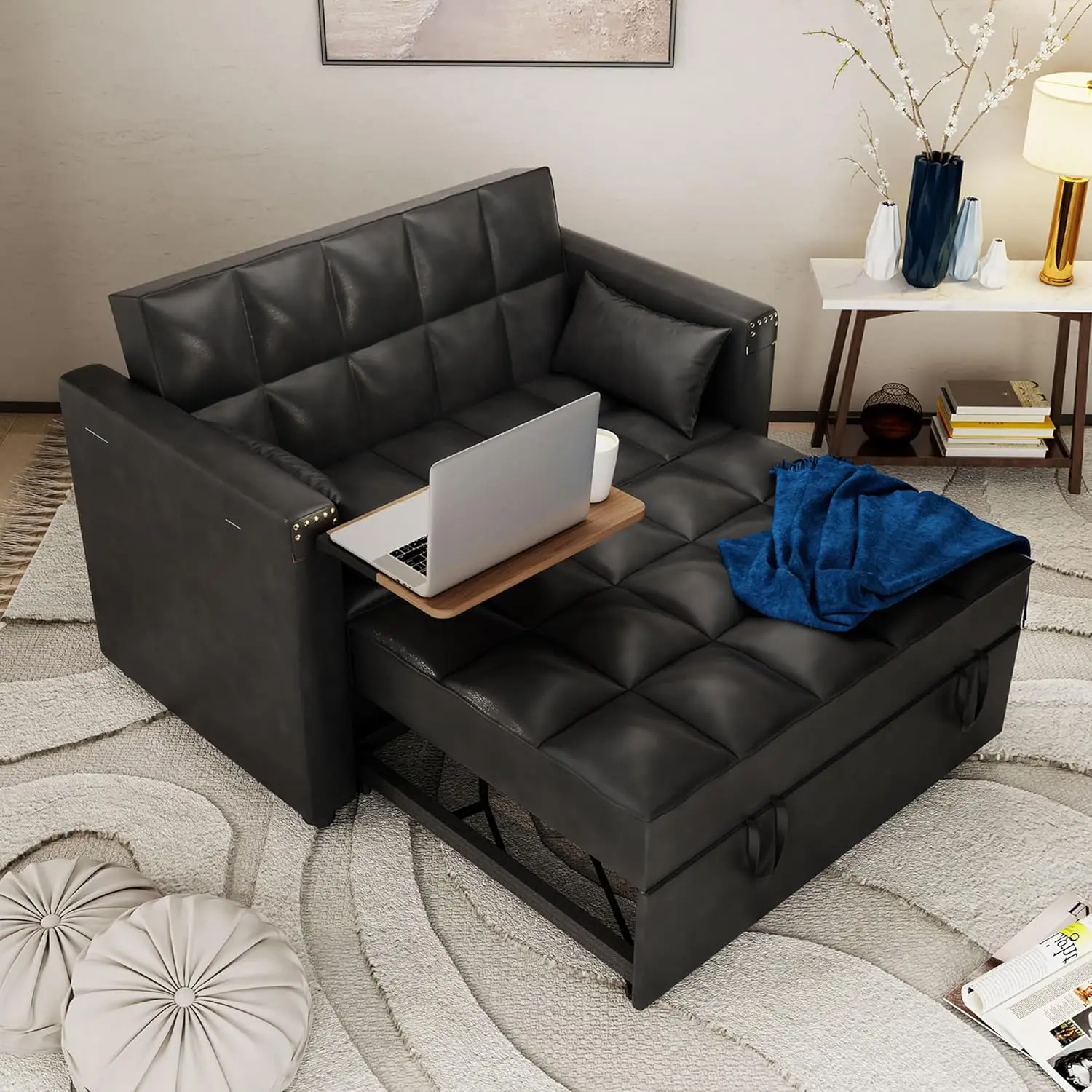 Convertible Sofa Bed, 3-In-1 Multi-Functional Faux Leather Sleeper Couch Pull-Out Bed, 48'' Loveseat Bed Chaise Lounge With
Convertible Sofa Bed, 3-In-1 Multi-Functional Faux Leather Sleeper Couch Pull-Out Bed, 48'' Loveseat Bed Chaise Lounge With