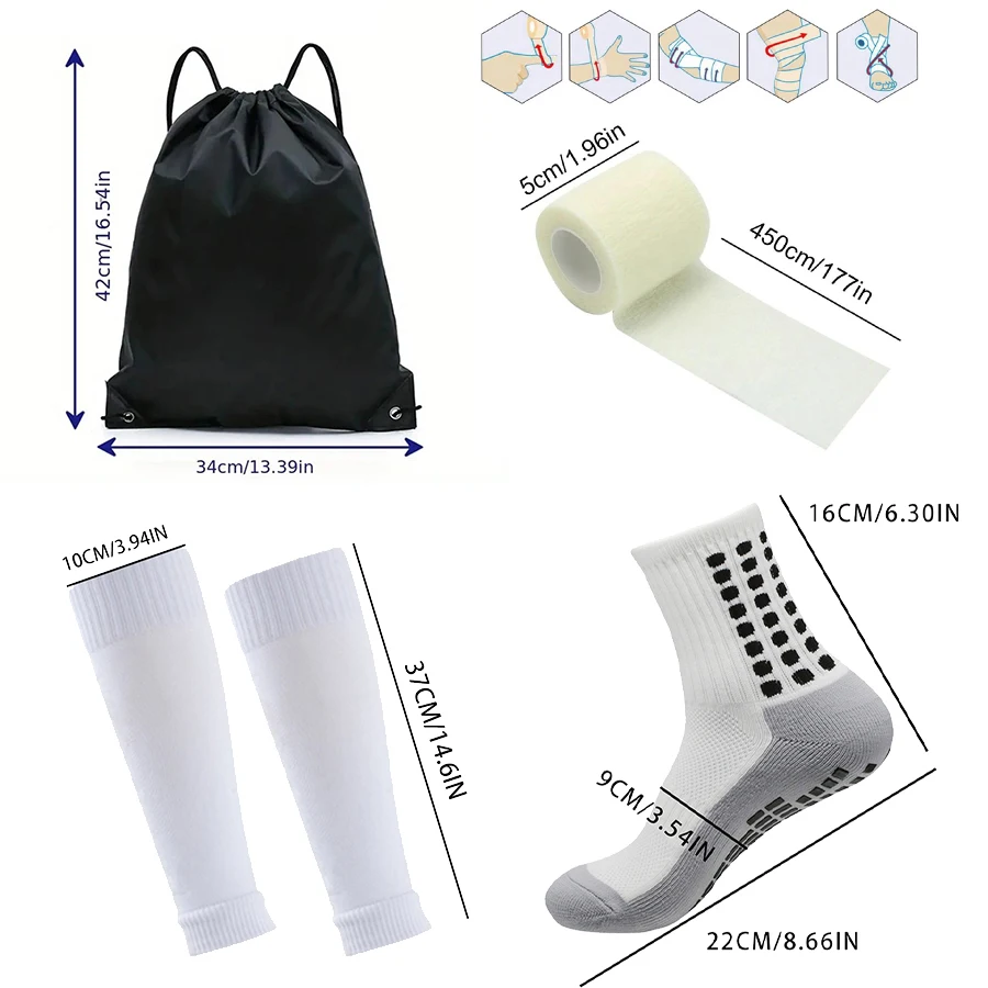 4PCS Set Non-Slip Viscose Football Socks with Drawstring Bag for Men & Women Outdoor Sports Running Basketball Leg Bandage
4PCS Set Non-Slip Viscose Football Socks with Drawstring Bag for Men & Women Outdoor Sports Running Basketball Leg Bandage