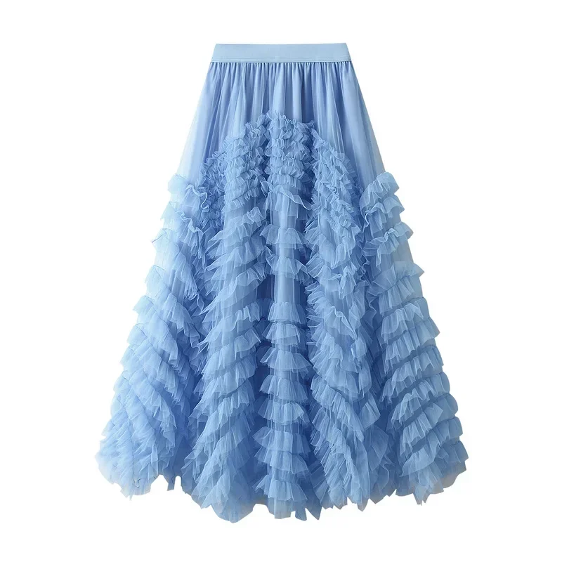 Fashionable Tiered Tulle Maxi Skirt for Women 2025 New Elegant High Street A Line High Waist Mesh Long Skirt Female Pink
Fashionable Tiered Tulle Maxi Skirt for Women 2025 New Elegant High Street A Line High Waist Mesh Long Skirt Female Pink
