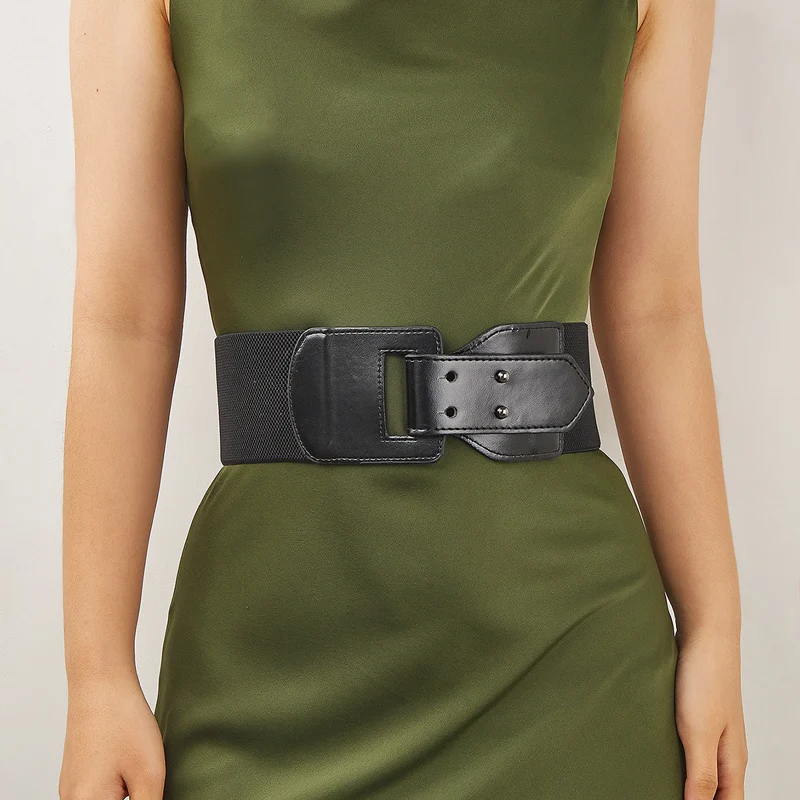 Fashion Women's Wide Elastic Waist Belt Leather Corset Cinch Waistband for Dress High Waist Belt Female Cummerbunds
Fashion Women's Wide Elastic Waist Belt Leather Corset Cinch Waistband for Dress High Waist Belt Female Cummerbunds