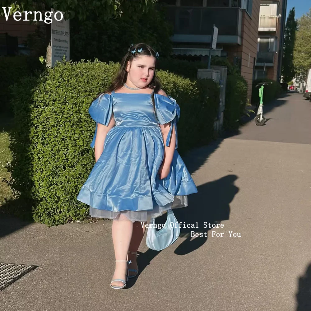 Verngo Blue Satin Mini Girl Flowers Dress A Line Ankle Princess Birthday Party Dresses Elegant Short Kid Prom Gown Customized
Verngo Blue Satin Mini Girl Flowers Dress A Line Ankle Princess Birthday Party Dresses Elegant Short Kid Prom Gown Customized