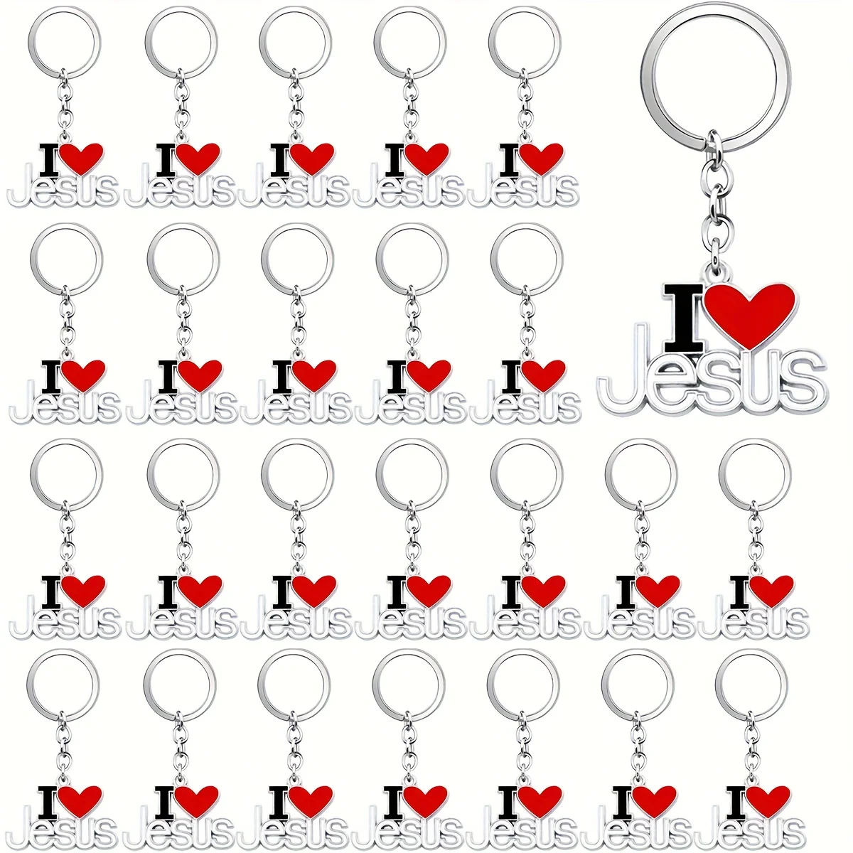 50pcs Christmas Christian Keychains - I Love Jesus Religious Party Favors, Metal Keyrings, Church Gifts, Prayer Sunday School
50pcs Christmas Christian Keychains - I Love Jesus Religious Party Favors, Metal Keyrings, Church Gifts, Prayer Sunday School