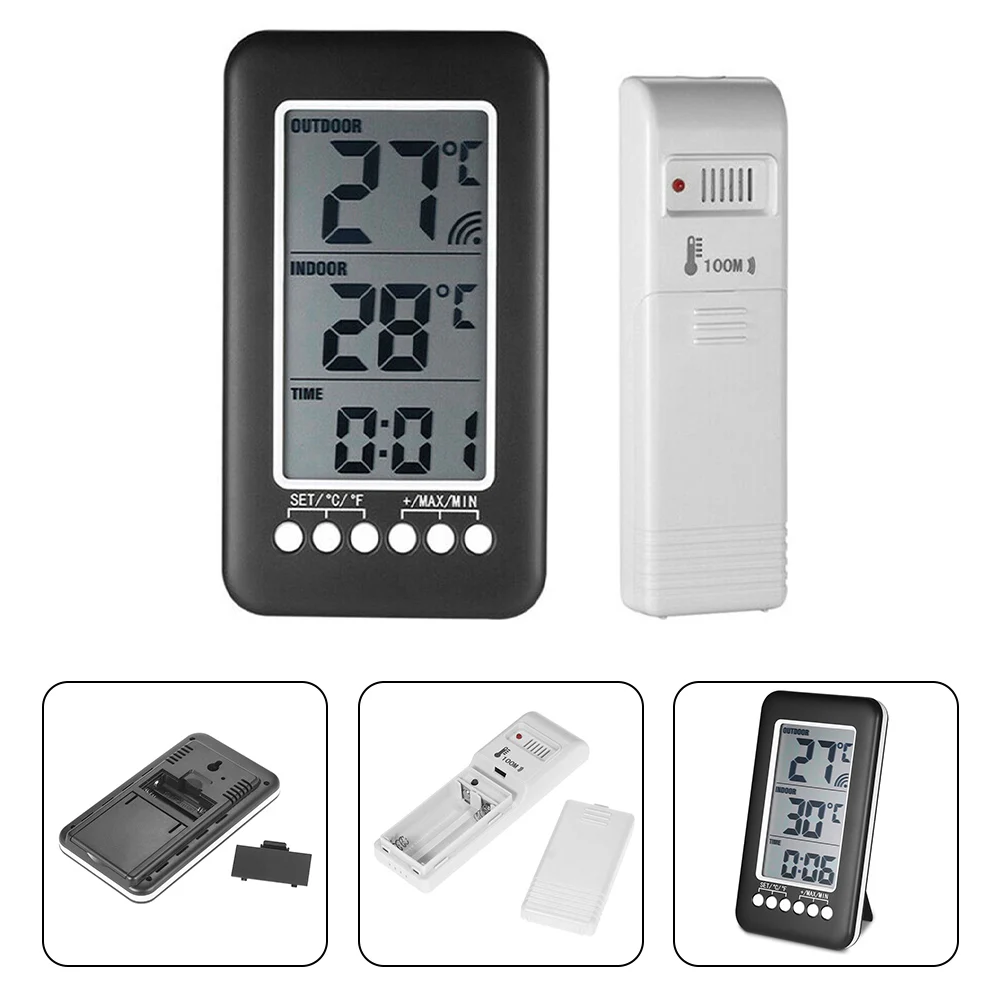 Outdoor Indoor LCD Wireless Temperature Thermometer Clock With MaxMin Temperature Records Digital Thermometer Meter
Outdoor Indoor LCD Wireless Temperature Thermometer Clock With MaxMin Temperature Records Digital Thermometer Meter