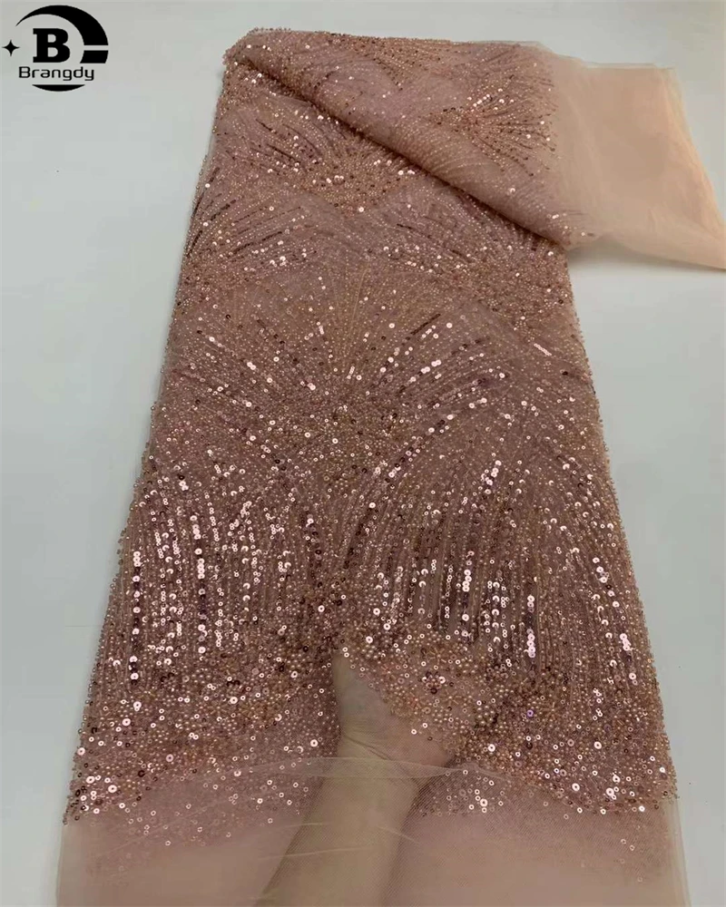 African Brown Handmade Bead Lace Fabric For Wedding 2024 High Quality Nigerian French Mesh Tulle Lace Fabrics Luxury Sequins
African Brown Handmade Bead Lace Fabric For Wedding 2024 High Quality Nigerian French Mesh Tulle Lace Fabrics Luxury Sequins