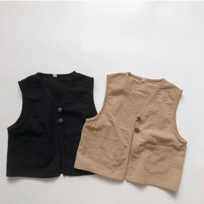 Spring Autumn New Children Sleeveless Vest Jacket Fashion Baby Boy Girls Versatile Cardigan Coat Kids Vintage Casual Pocket Tops
Spring Autumn New Children Sleeveless Vest Jacket Fashion Baby Boy Girls Versatile Cardigan Coat Kids Vintage Casual Pocket Tops