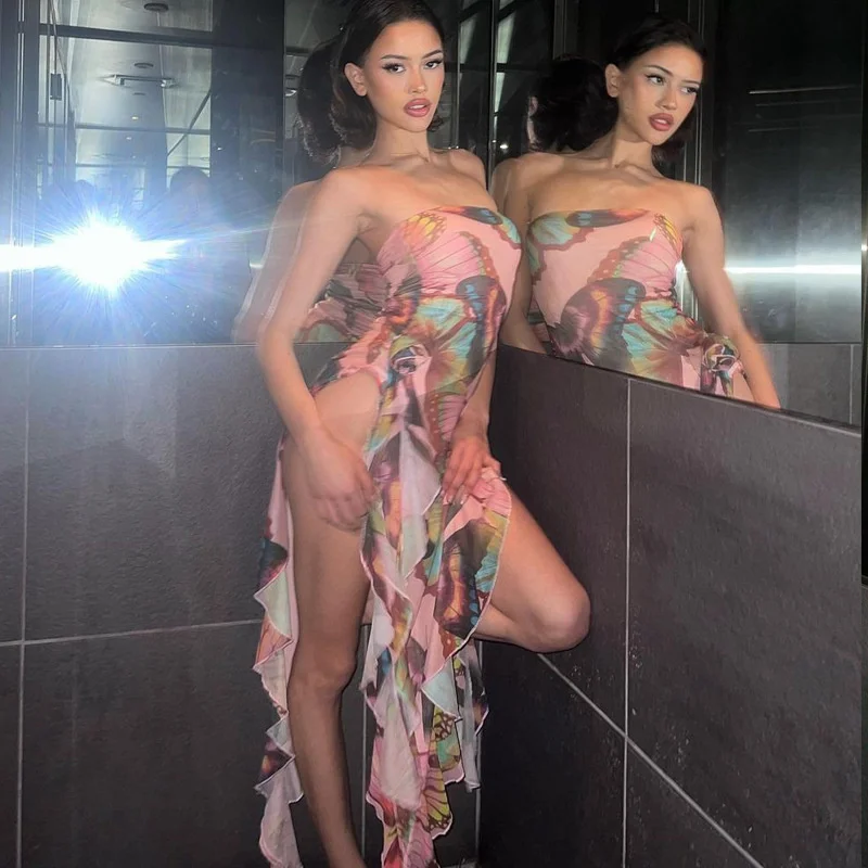 Summer Fashion Print Slim Fit Irregular Dress Off The Shoulder Split Midi Dresses Drop Ruffle Beach Robe Femme Summer Long Dress
Summer Fashion Print Slim Fit Irregular Dress Off The Shoulder Split Midi Dresses Drop Ruffle Beach Robe Femme Summer Long Dress