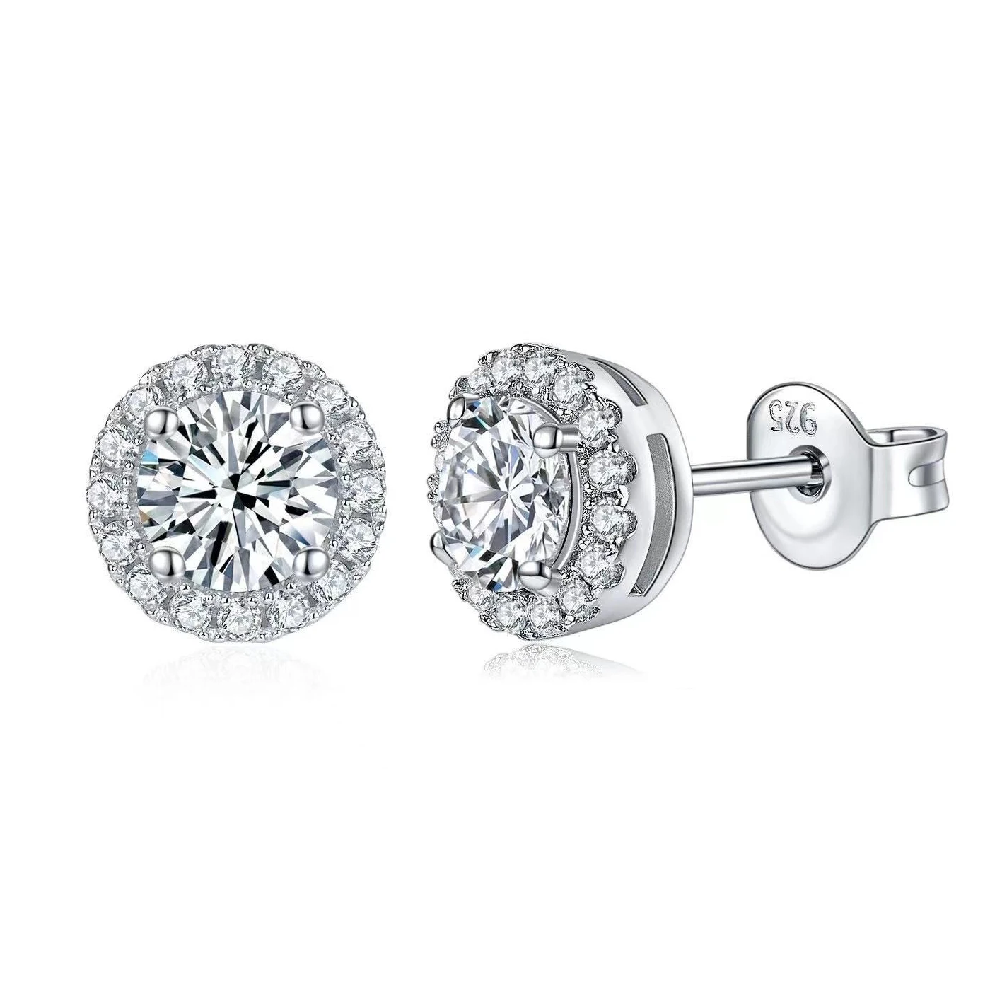 GEM'S BALLET 1.0CT Brilliant Round Classic Halo 925 Silver Moissanite Earring Studs Certified Moissanite Earrings Christmas Gift
GEM'S BALLET 1.0CT Brilliant Round Classic Halo 925 Silver Moissanite Earring Studs Certified Moissanite Earrings Christmas Gift
