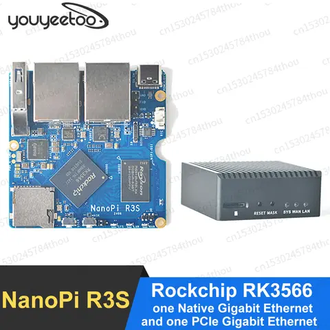 NanoPi R3S Dual-Gbps Ethernet Ports Router Rockchip RK3566 SoC Development Boards 2GB LPDDR4X Support OpenMediaVault, OpenWrt