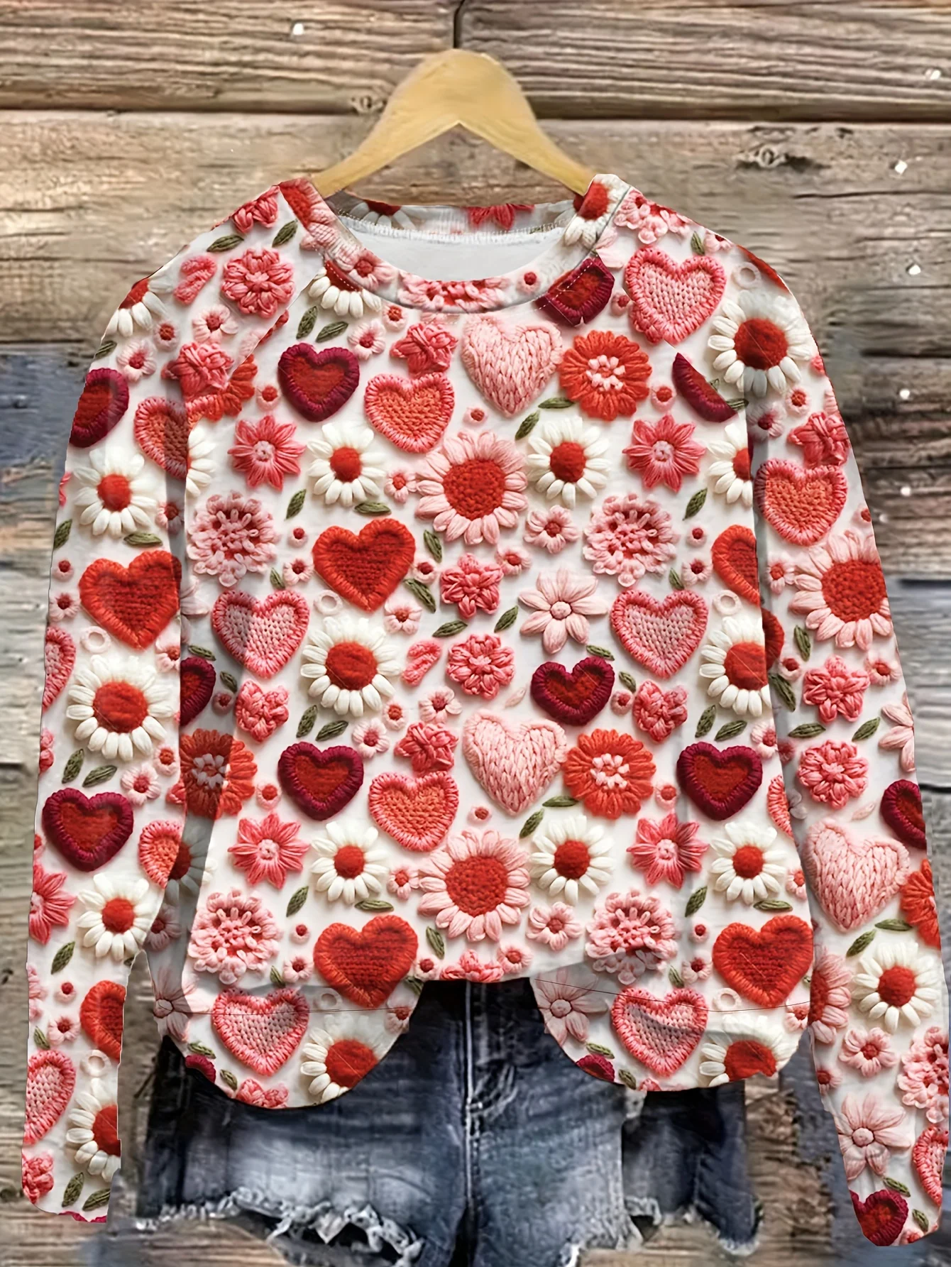 Women's 3D Heart Print Sweatshirt - Casual Long Sleeve Crew Neck Top for Comfortable and Stylish Look
Women's 3D Heart Print Sweatshirt - Casual Long Sleeve Crew Neck Top for Comfortable and Stylish Look