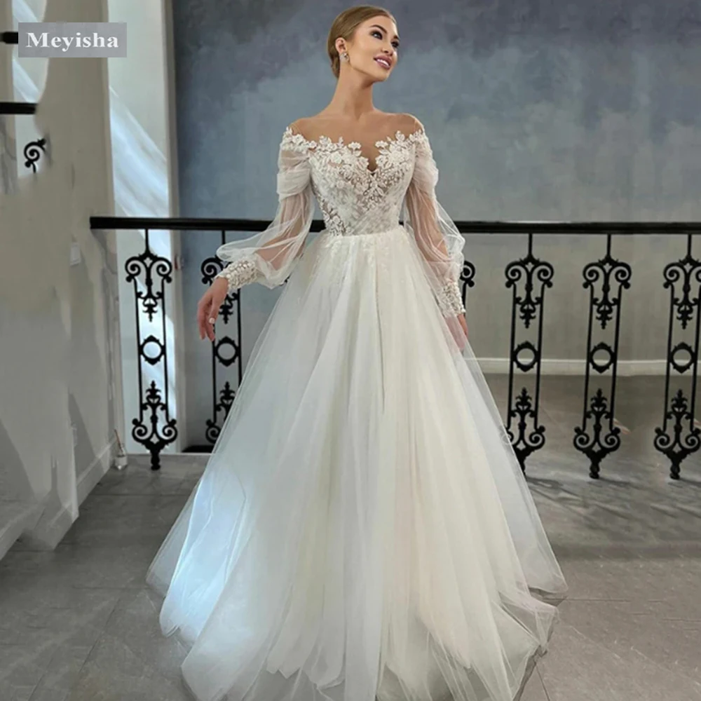 Customized ZJ9445 A Line Women 2025 Wedding Dresses Sequins Beads Tulle Appliques Puff Sleeves Bridal Gowns
Customized ZJ9445 A Line Women 2025 Wedding Dresses Sequins Beads Tulle Appliques Puff Sleeves Bridal Gowns