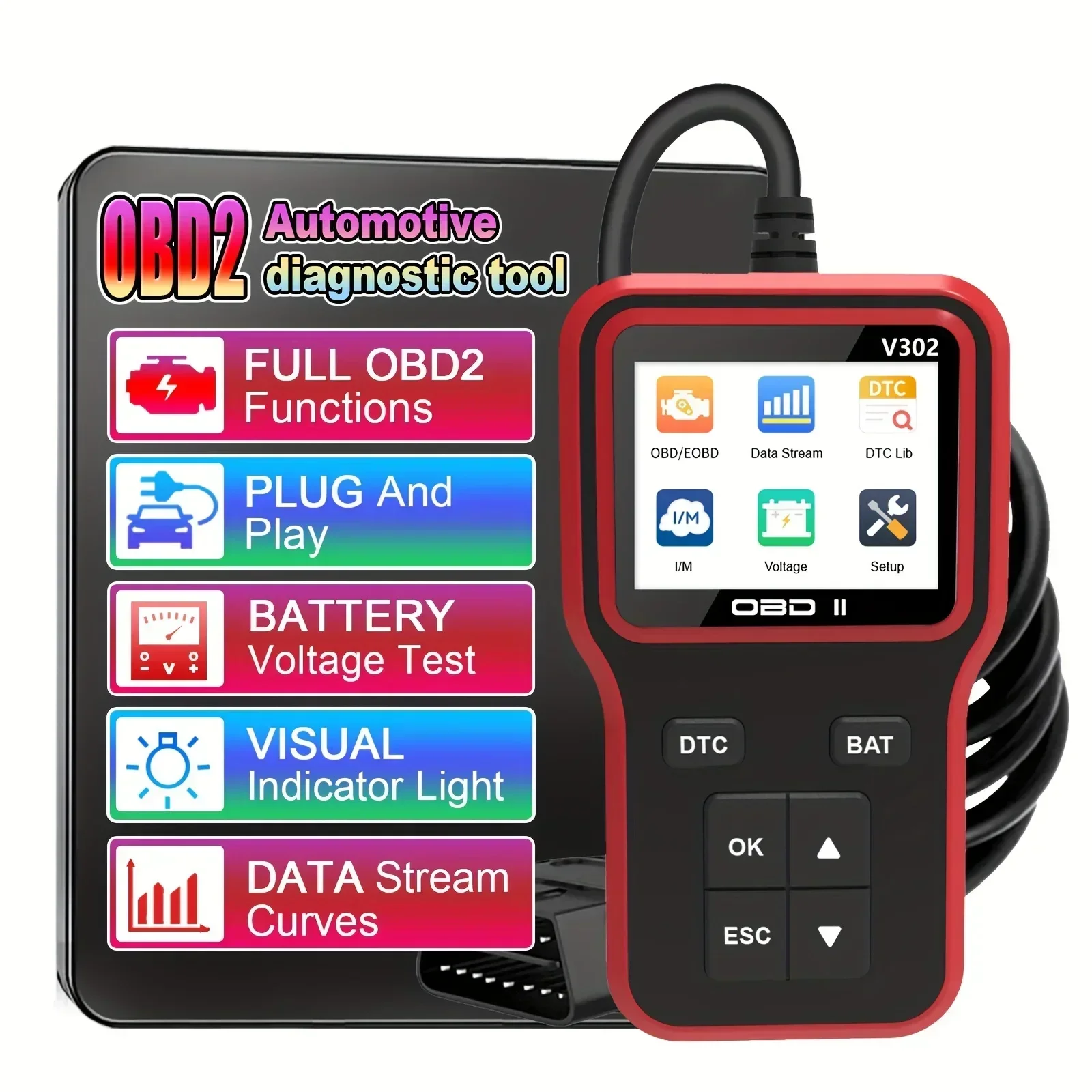 Obd2 Scanner - Red, Usb-Powered Car Engine Fault Code Reader & Diagnostic Tool For All Obd Ii Protocol Vehicles
Obd2 Scanner - Red, Usb-Powered Car Engine Fault Code Reader & Diagnostic Tool For All Obd Ii Protocol Vehicles