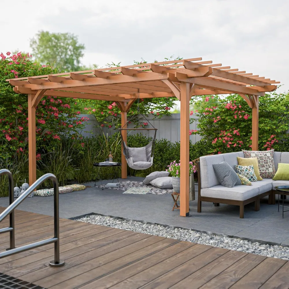 Деревянная беседка размером 12 x 14 футов, деревянная беседка из беседки для патио для поддержки растений, сад, коричневый
Деревянная беседка размером 12 x 14 футов, деревянная беседка из беседки для патио для поддержки растений, сад, коричневый