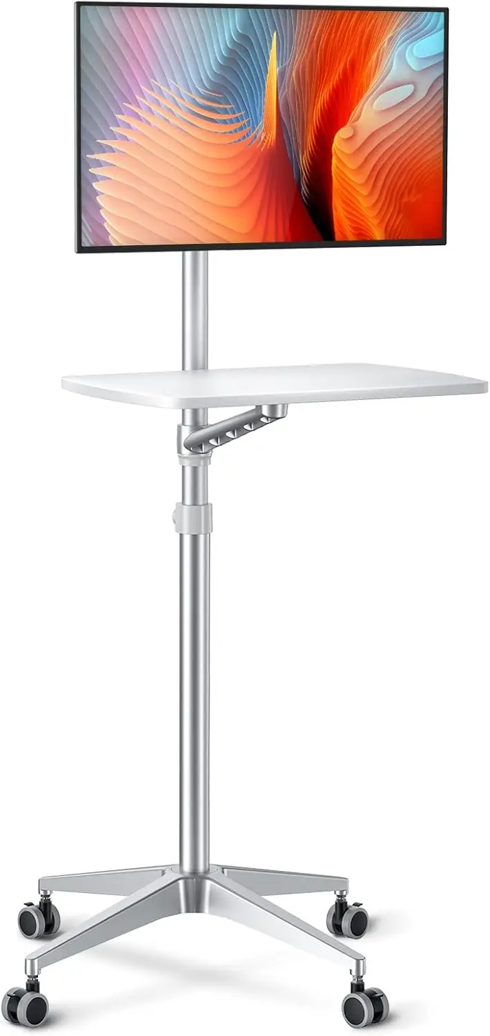 Mobile Desk, Rolling Laptop Stand, Height Adjustable 34"-48.6", Fits 17"-27" Monitor & 12"-17" Laptop, Lockable Wheels
Mobile Desk, Rolling Laptop Stand, Height Adjustable 34"-48.6", Fits 17"-27" Monitor & 12"-17" Laptop, Lockable Wheels