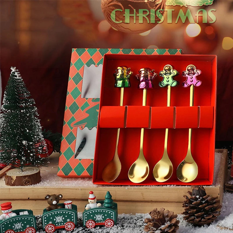 Colorful Cartoon Christmas Spoon Metal Colorful Dessert Spoon Fruit Fork Cutlery Santa Claus Christmas Tree Tableware Set
Colorful Cartoon Christmas Spoon Metal Colorful Dessert Spoon Fruit Fork Cutlery Santa Claus Christmas Tree Tableware Set