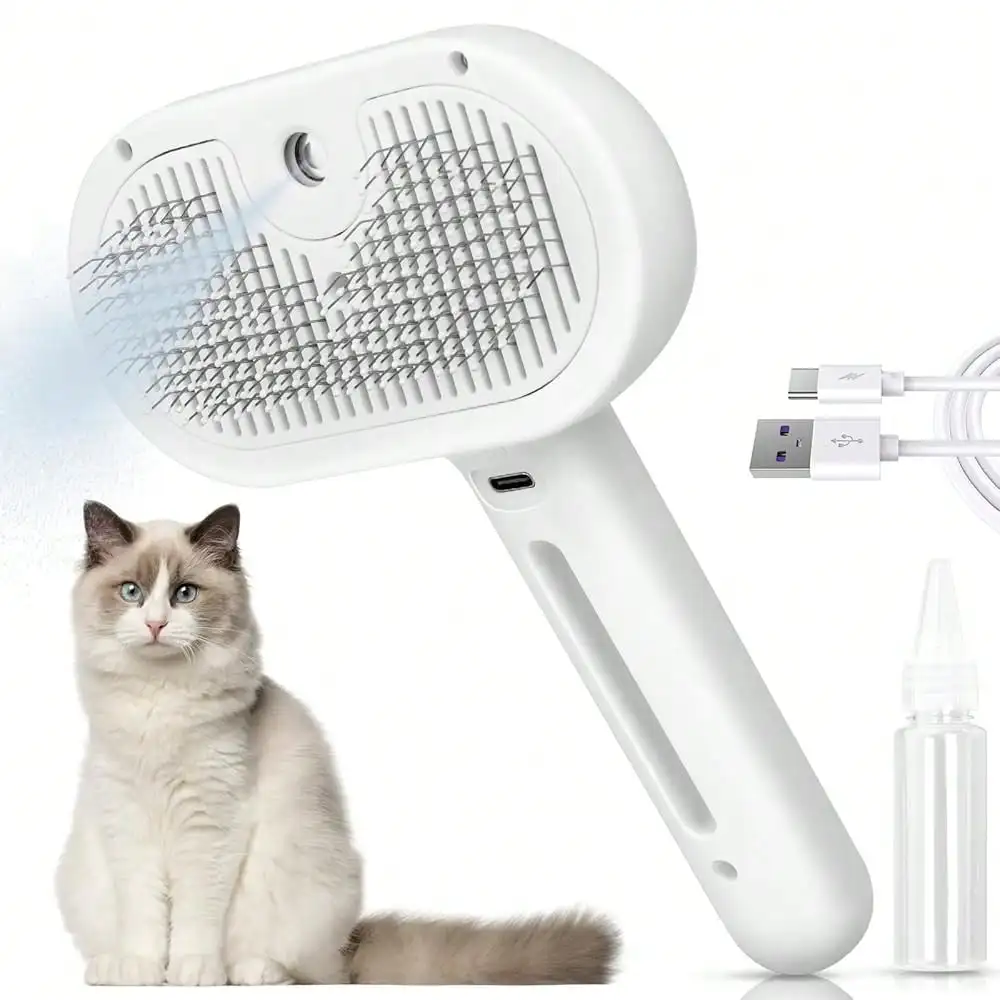Cat Steam Brush 3 In 1 Cat Brush With Steam And Release Button For Indoor Pets Dogs Hair Removal Shedding,M-2
Cat Steam Brush 3 In 1 Cat Brush With Steam And Release Button For Indoor Pets Dogs Hair Removal Shedding,M-2