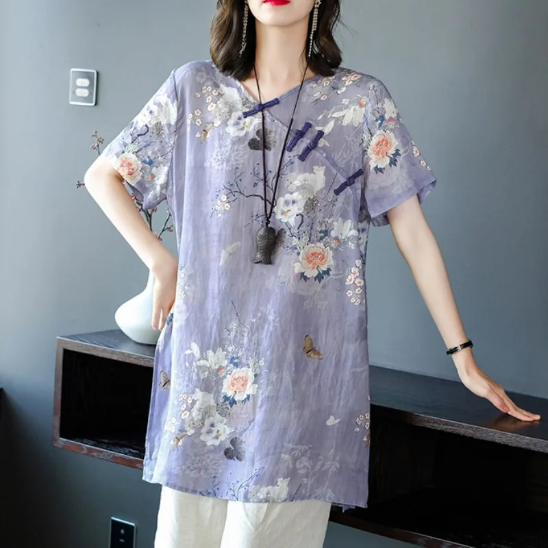 Slimming Large Size Women's Top Short Sleeve round Neck T-Shirt Fashionable Artistic Style Summer New Arrival Base Shirt
Slimming Large Size Women's Top Short Sleeve round Neck T-Shirt Fashionable Artistic Style Summer New Arrival Base Shirt