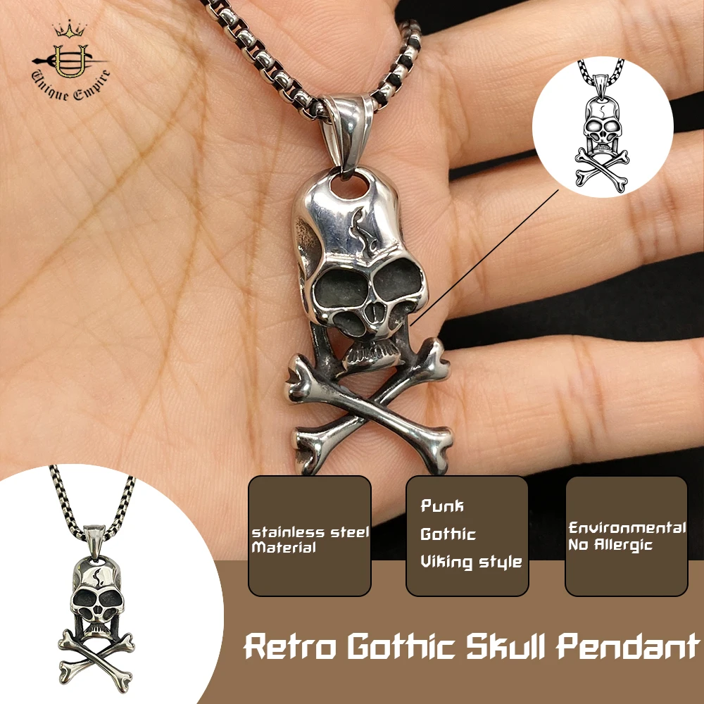 Gothic Skull Pendant Necklace for Halloween Stainless Steel Skeleton Jewelry for Men Women Vintage Horror Accessory Creepy
Gothic Skull Pendant Necklace for Halloween Stainless Steel Skeleton Jewelry for Men Women Vintage Horror Accessory Creepy