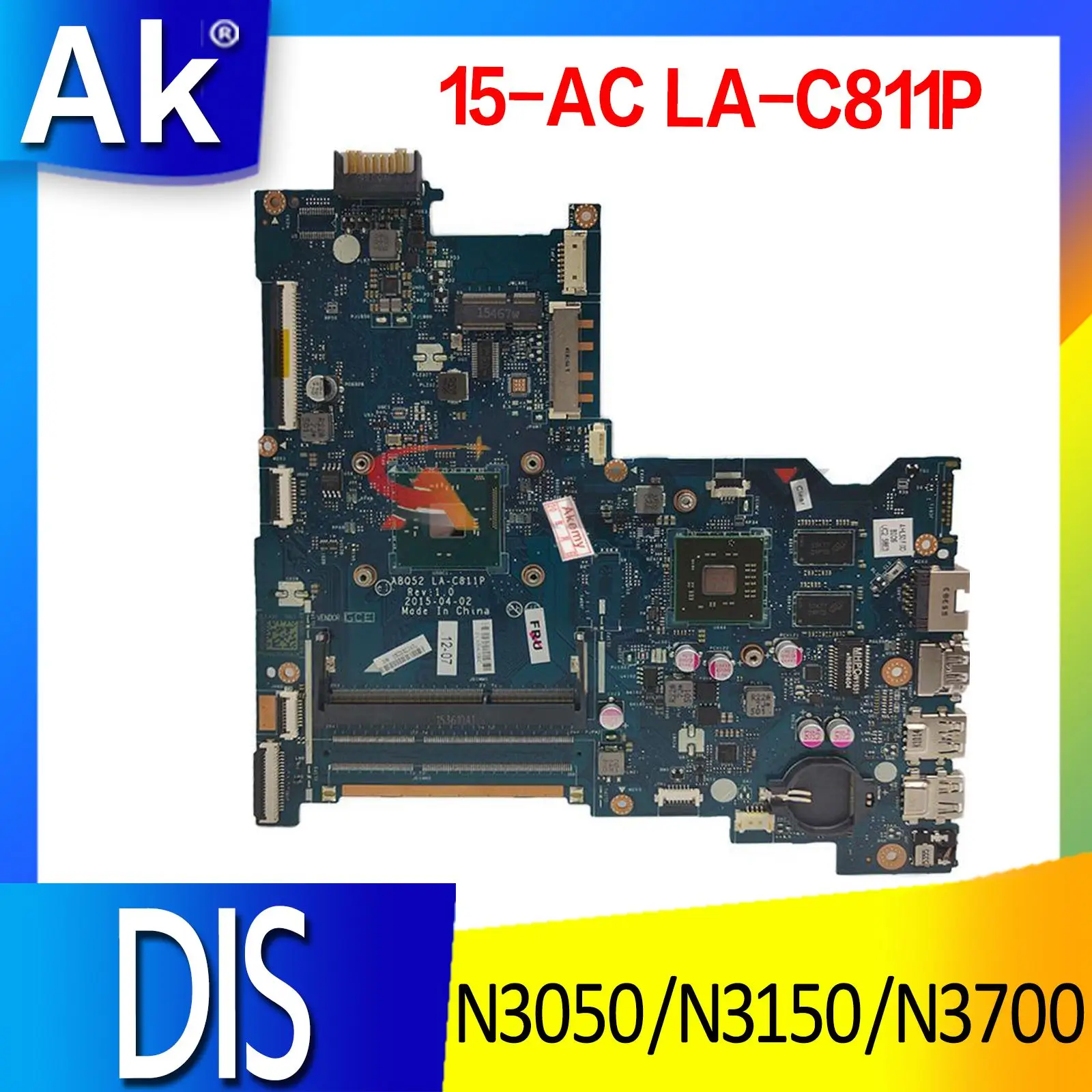 For HP Pavilion 15-AC 15-AY 250 G4 Notebook Mainboard LA-C701P I3 I5 CPU R5 M330 2G 815241-501 815245-501 Laptop Motherboard
For HP Pavilion 15-AC 15-AY 250 G4 Notebook Mainboard LA-C701P I3 I5 CPU R5 M330 2G 815241-501 815245-501 Laptop Motherboard