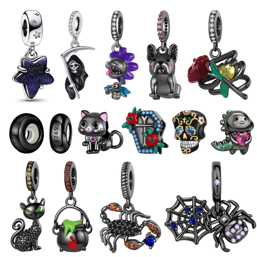 Mysterious 925 Sterling Silver Black Butterfly Skull Grim Reaper Black Cat Charm Fit DIY Bracelet Necklace Gothic Gifts
Mysterious 925 Sterling Silver Black Butterfly Skull Grim Reaper Black Cat Charm Fit DIY Bracelet Necklace Gothic Gifts